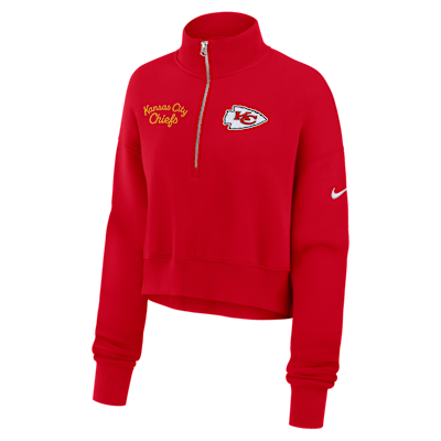 Kansas City Chiefs Phoenix Women's Nike NFL Cropped 1/4-Zip Crew